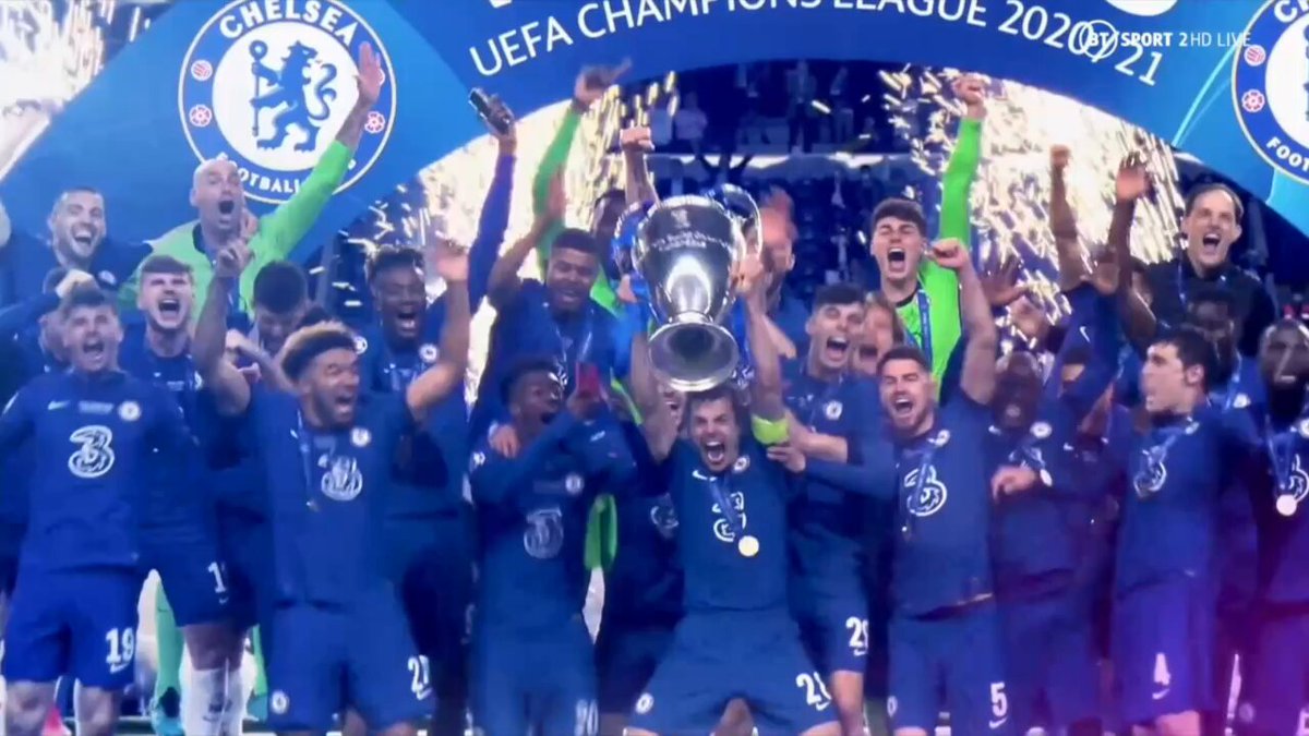 The 2021/22 UEFA Champions League intro featuring Chelsea’s 2021 win 🏆