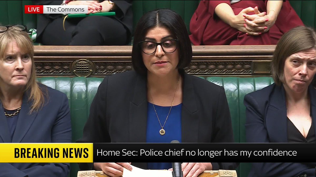 Home Secretary Shabana Mahmood says she no longer has confidence in the chief constable of West Midlands Police following a "damning" report into the decision to ban Maccabi Tel Aviv fans from attending a game in the UK.