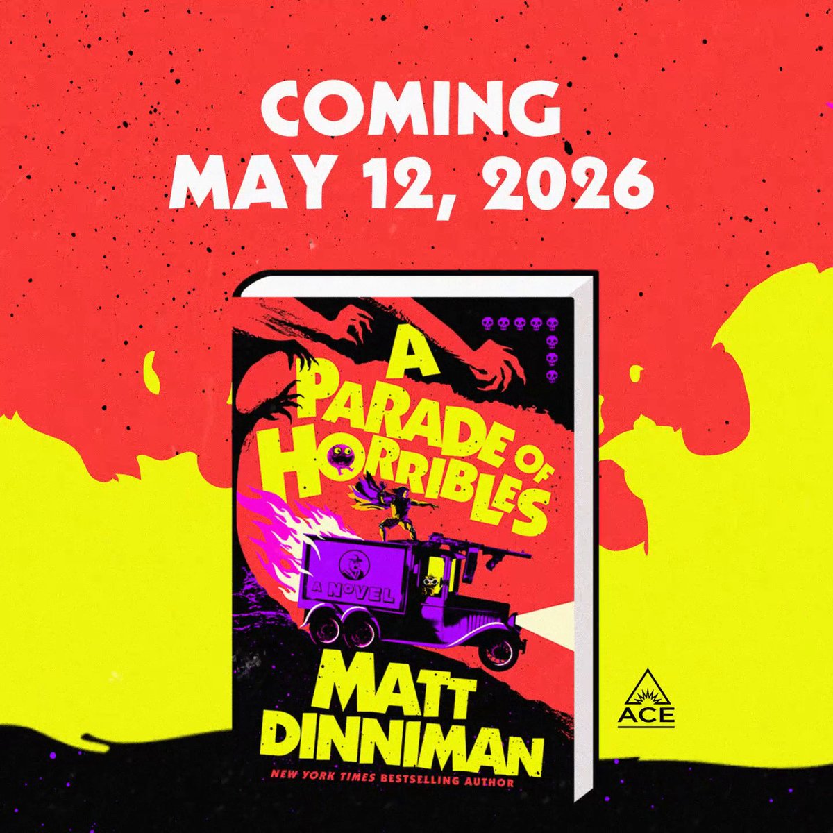 🏁🐱 COVER REVEAL! Your exclusive first look at 'A Parade of Horribles' by Dungeon Crawler Matt—the explosive eighth book in the global sensation 'Dungeon Crawler Carl' series. Out May 2026 from Ace Books. Add it to your shelves!