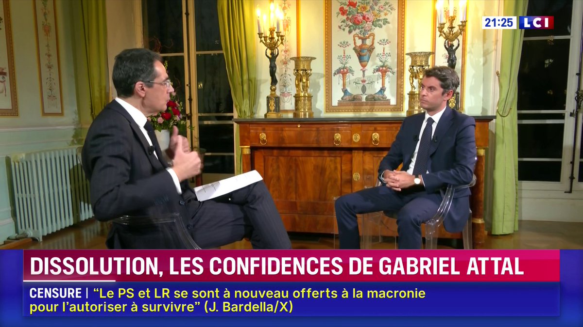 🔴 Démission d'Emmanuel Macron : "Certains ont pris position en faveur de cette décision, c'était le cas d'Édouard Philippe (...) Imaginez aujourd'hui, avec ce qu'on voit dans le monde, si le président de la République était vu comme un président sur le départ" Gabriel Attal
