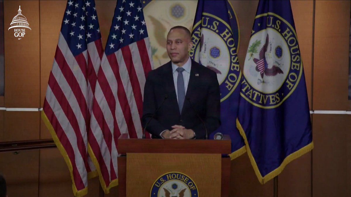 The Democrats have surrendered to the pro-criminal, pro-illegal wing of their party. The #1 House Democrat Hakeem Jeffries — between his lies about law enforcement officers — REFUSES to say if he will support Democrat legislation to ABOLISH ICE.