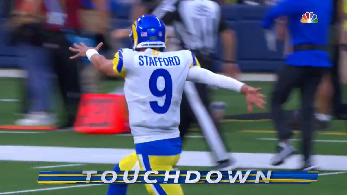 Matthew Stafford's Los Angeles Rams debut was straight out of a movie 🎥 -- 321 passing yards -- 3 Touchdowns LARvsCHI– Sunday 6:30pm ET on NBC Stream on #NFLPlus + Peacock