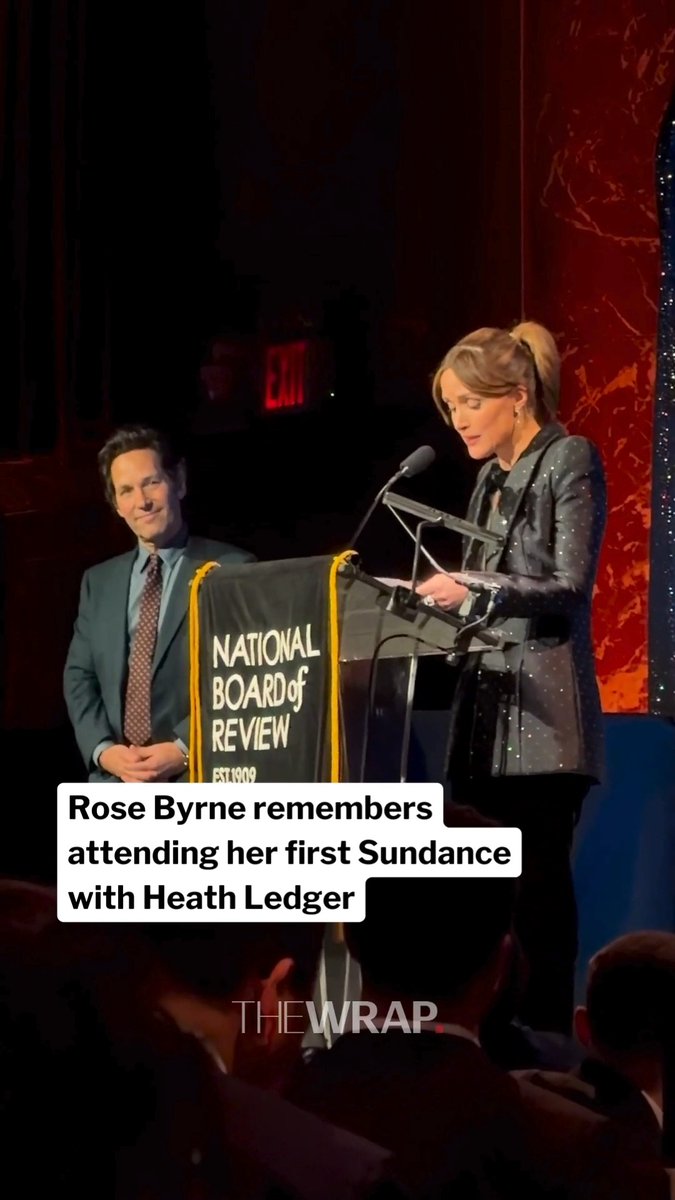 #RoseByrne remembers attending her first Sundance with fellow Aussie Heath Ledger, booking an agent, and then immediately getting ghosted. But, it came full circle when #IfIHadLegsIdKickYou premiered at the festival last year. National Board of Review "I can't help looking back at that 18-year-old and thinking I would never in my wildest dreams think that I would be here tonight."