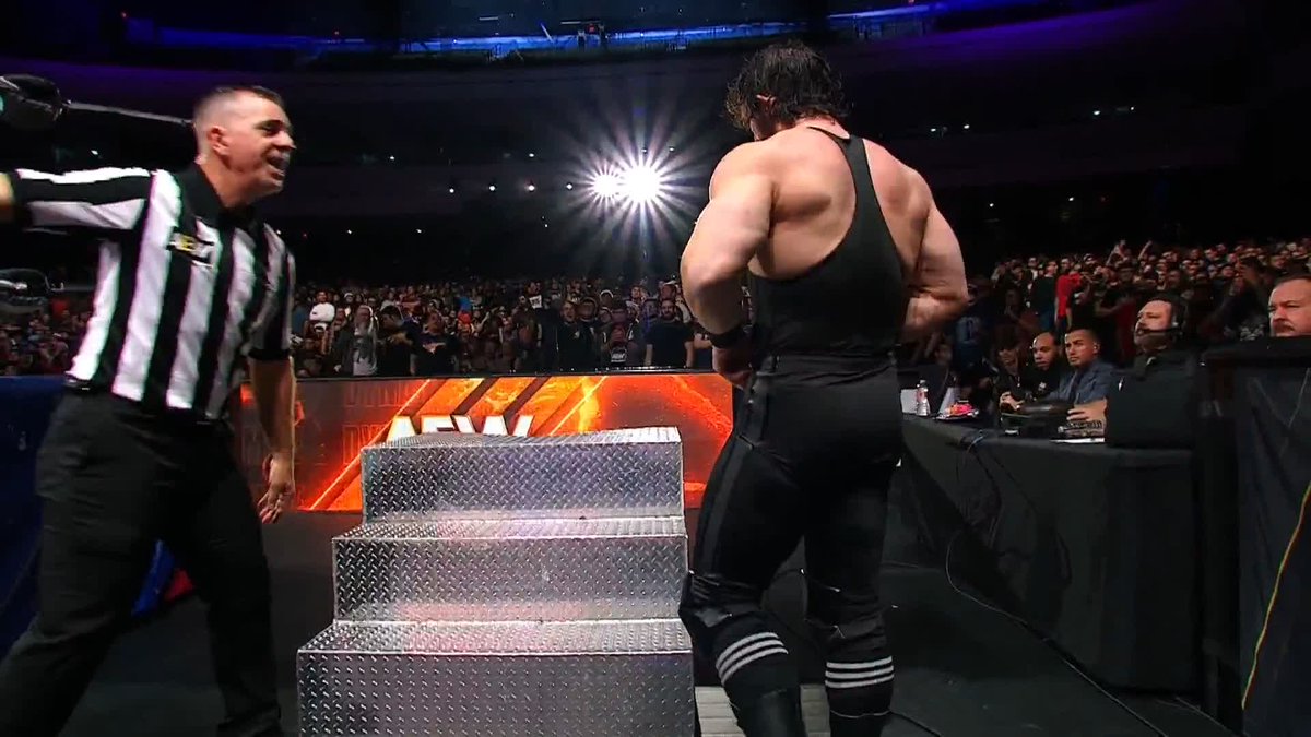 Did you hear the noise DARBY ALLIN's back made when it bounced off of the steel steps?! Watch #AEWDynamite LIVE on TBS & HBO Max