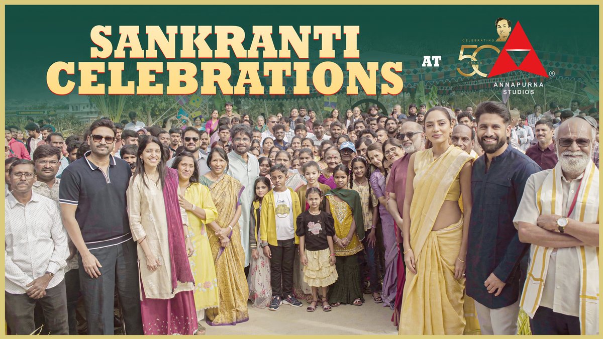 Sankranthi Celebrations at Annapurna Studios 🌾 50+ years of legendary tales, pure passion, countless memories, and one family that shaped it all ♥️ Happy Sankranthi ✨ #HappySankranthi #AnnapurnaStudios #ANRLivesOn
