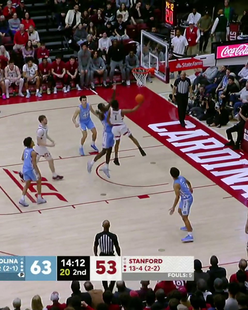 Ebuka Okorie is a problem 🔥 The Stanford Men's Basketball freshman dropped 36 PTS to beat No. 14 UNC 🤯