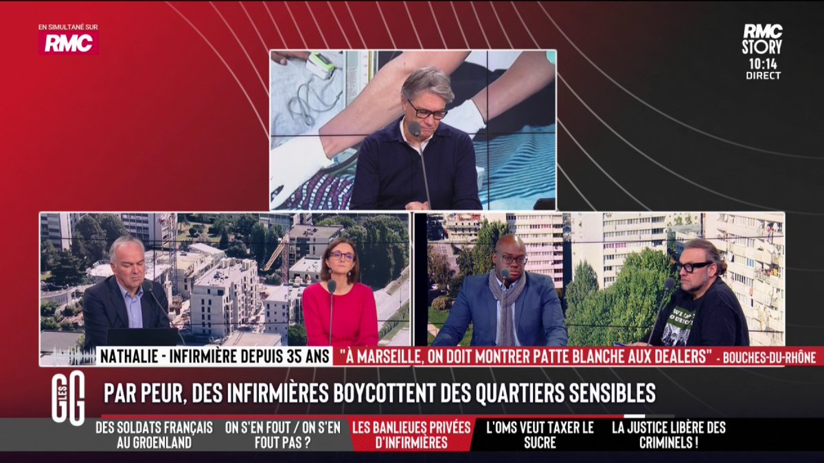 🧑‍⚕️ "On prend des risques pour des soins à 5€." 📞 Nathalie, infirmière depuis 35 ans : "Ça m'arrive de rentrer dans un bloc et il y a des dealers. On doit toquer. Ils lèvent une barre à mine. Les escaliers sont bloqués par des chariots..." #GGRMC