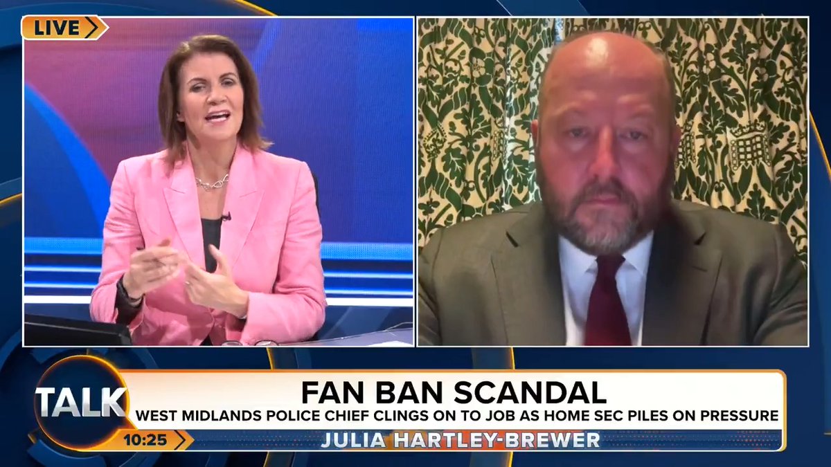 🚨 "The forces of the state are doing the bidding of Islamists and extremists who want to destroy our society." Conservative MP Nick Timothy calls for a "complete clear out" of West Midlands police over their lies about the Maccabi Tel Aviv fan ban. Julia Hartley-Brewer | Nick Timothy MP