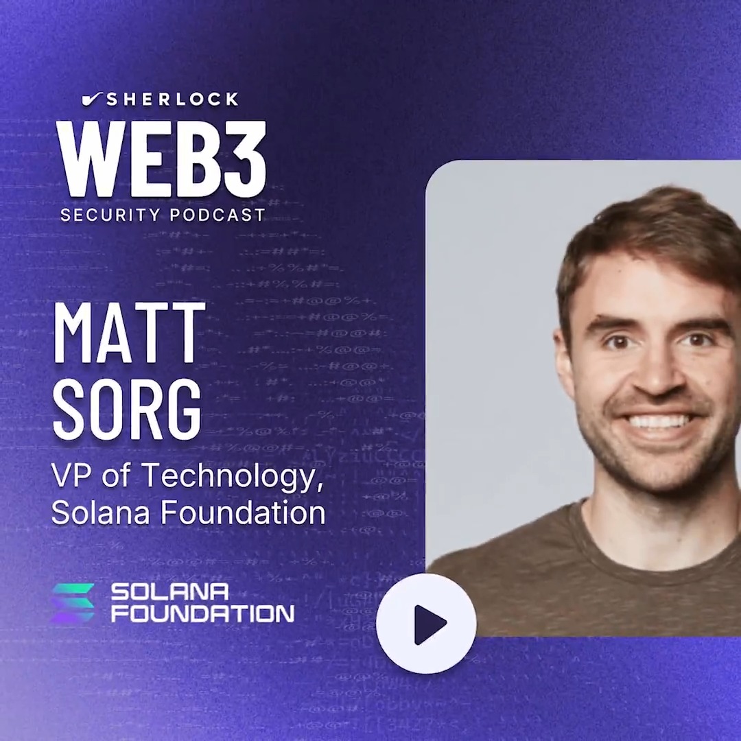 Episode 1 of Season 2 of The Web3 Security Podcast is now live! This week, Matt Sorg 🍨, VP of Technology Solana Foundation, joins Jack Sanford 🛡️ to discuss OpSec strategy, AI in security, and more! Full episode below 👇