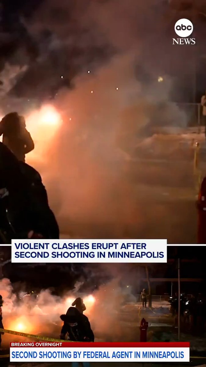 Violent clashes unfolded in the streets of Minneapolis overnight after the second shooting by a federal agent in one week. Follow live updates: