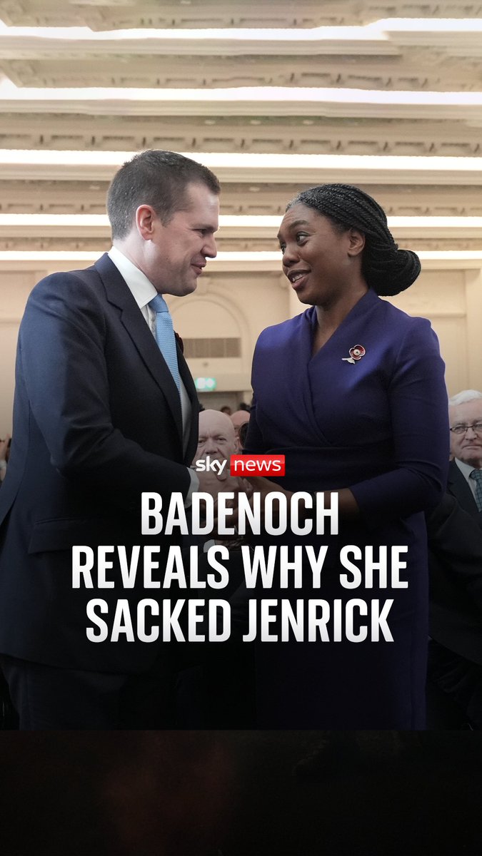 Kemi Badenoch has confirmed that Robert Jenrick has been sacked from the shadow cabinet, had the whip removed and had his party membership suspended. In a video uploaded to X, she explained why ⬇️