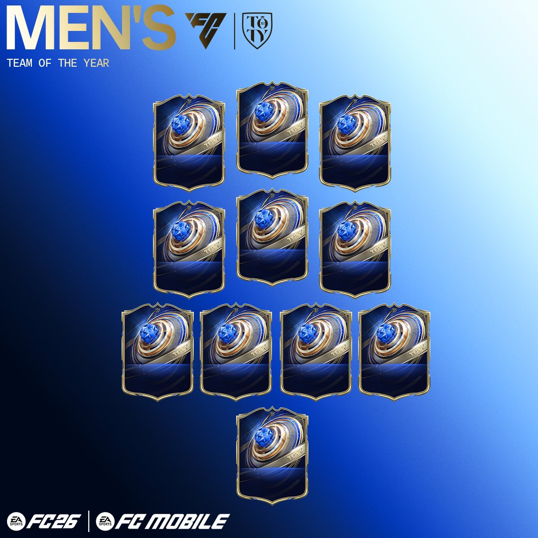 The TOTYs are yours. As voted by you, introducing the #FC26 Men's Team of the Year. #TOTY