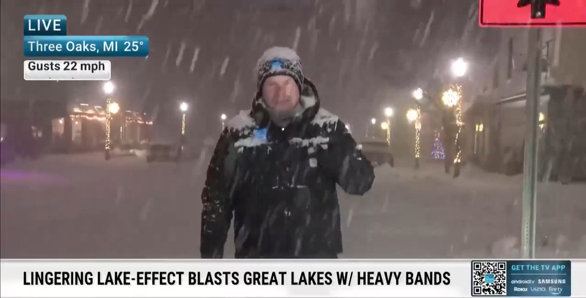 LIVE: Sr. National Correspondent Justin Michaels reports as lake-effect snow brings whiteout conditions to Michigan. Watch coverage on our TV app: