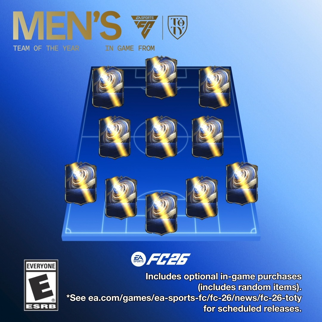 🫵 Los TOTY son tuyos. Según vuestros votos, os presentamos el Equipo Masculino del Año de #FC26. 🔥 #TOTY