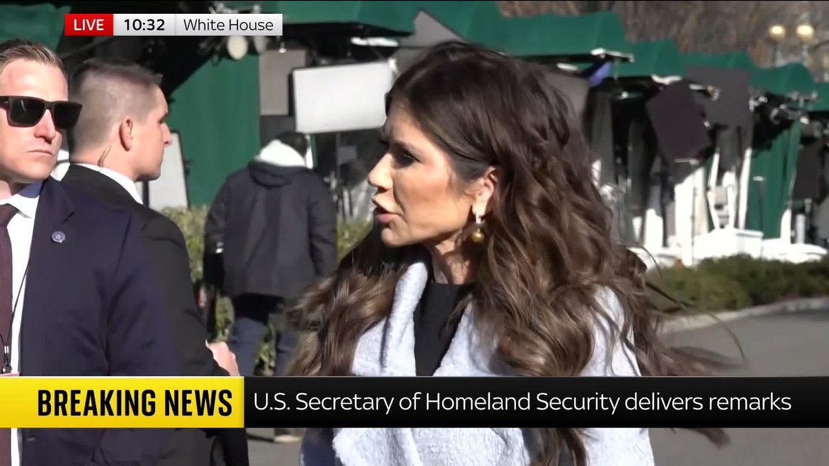 "It's up to him if he wants to utilise it." US Homeland Security Secretary Kristi Noem says she's unsure if Donald Trump will invoke the US Insurrection Act in response to protests in Minneapolis against ICE agents. 📺 Sky 501, Virgin 602, Freeview 233