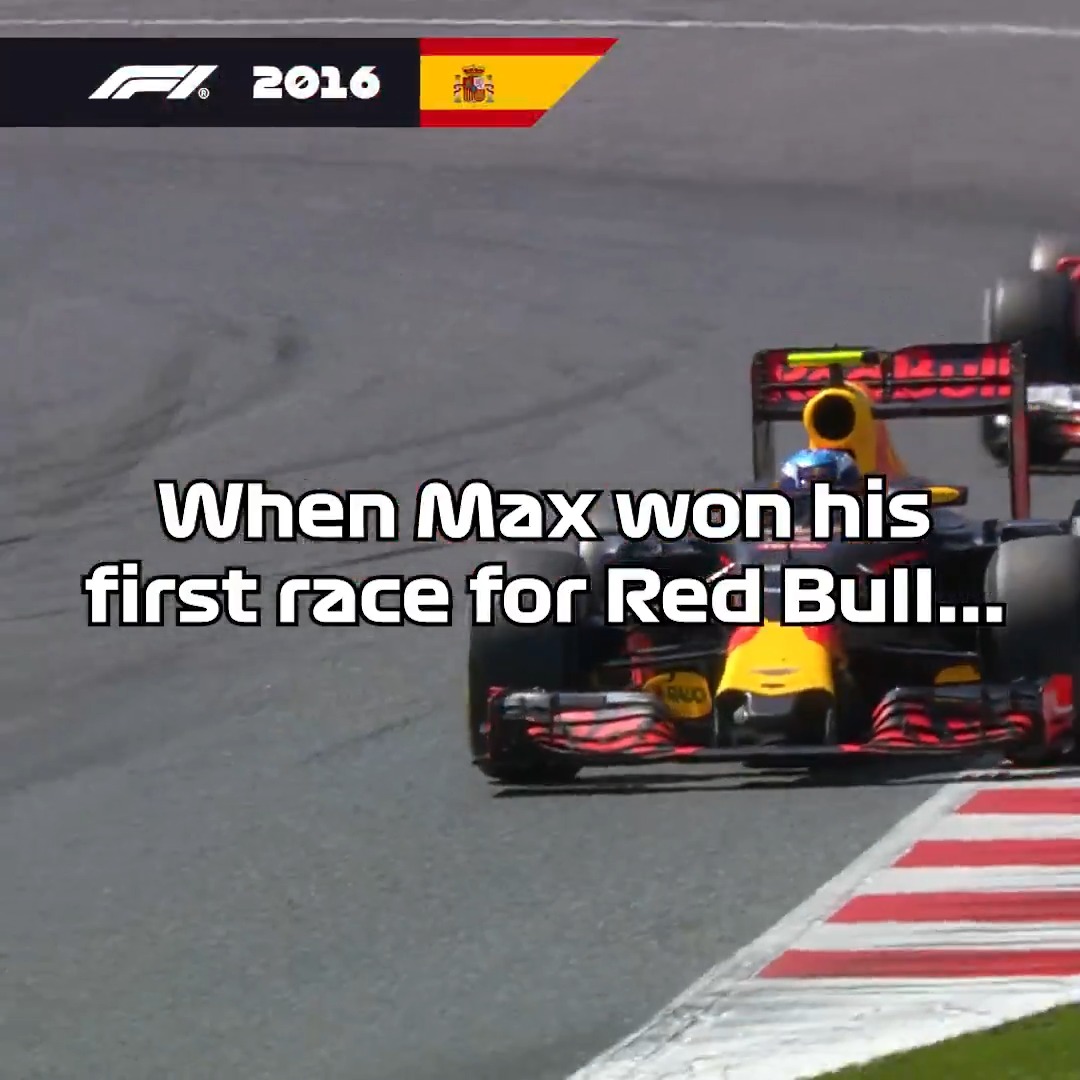 Max's mesmerising maiden win in Spain! 🏆 2026 marks 10 years since Max Verstappen became F1's youngest winner, and all in his first race at Red Bull 👊 #F1
