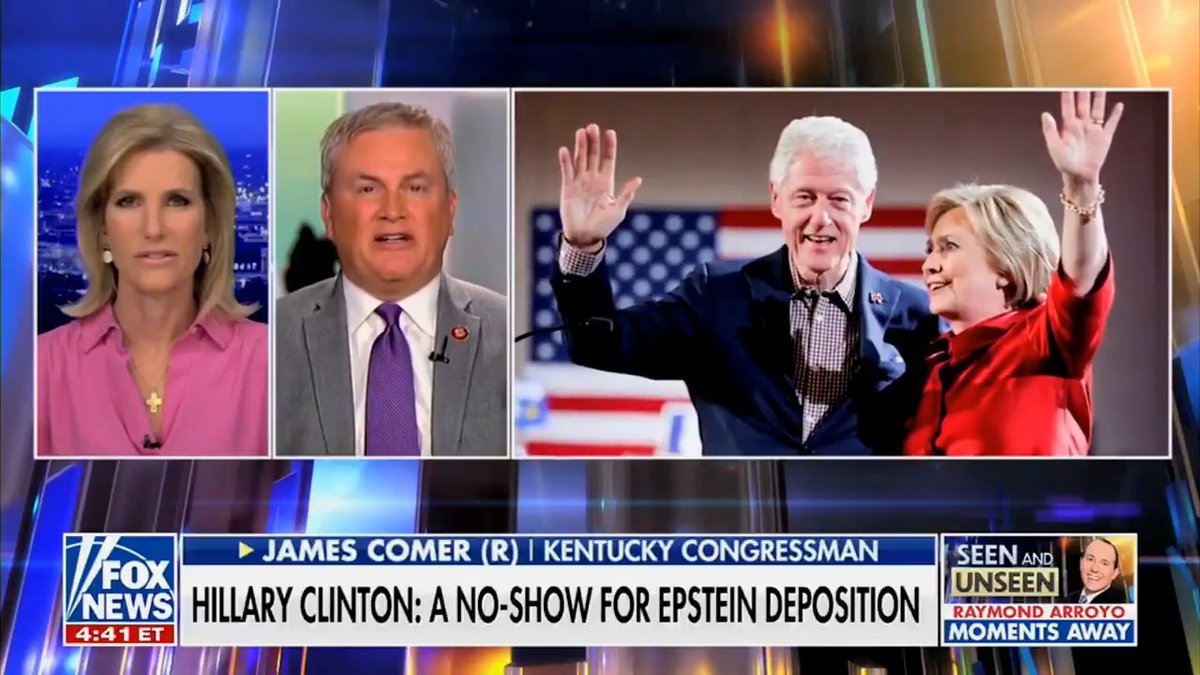 Next Wednesday, our committee will vote on resolutions to hold Bill and Hillary Clinton in contempt of Congress. Then it goes to the full House & over to DOJ. Rep. James Comer: " I know how Merrick Garland handled Navarro and Bannon, and I would hope that they would try to go that same route."