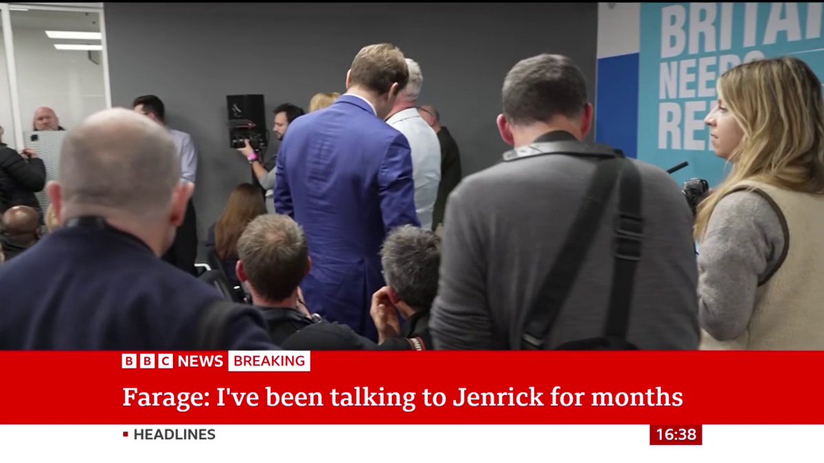 “This is the latest Christmas present I’ve ever had” Robert Jenrick is joining Reform UK, Nigel Farage confirms, after he was sacked from the shadow cabinet by Conservative Party leader Kemi Badenoch Follow live: