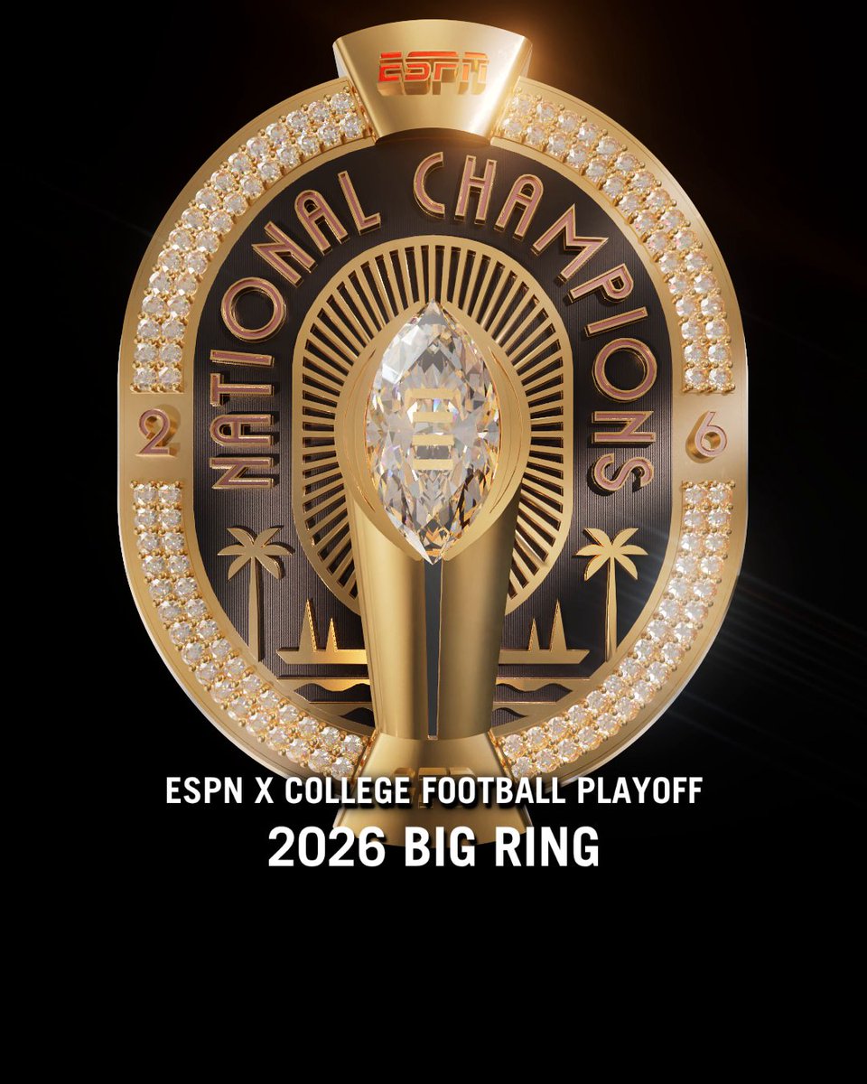 Paying tribute to Miami with this year's ESPN x CFP Big Ring 🌴💍