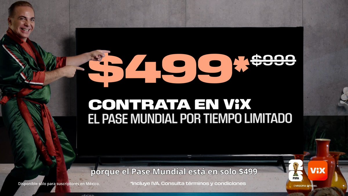 ¡Espera, no hagas nada! 😏 Solo vive #TodoElMundialPorViX ⚽️ 👉 Compra tu Pase Mundial en 🇲🇽 Promoción únicamente disponible sólo para México.🇲🇽