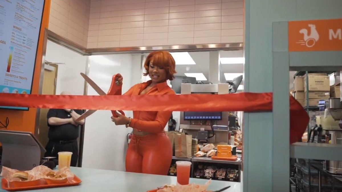 Megan Thee Stallion officially opens her first Popeyes restaurant in Miami with a special ribbon-cutting ceremony.✂️ She'll also launch Thee Megan Meal, an exclusive combo meal at her franchise that includes a chicken sandwich, 3-piece tenders, 6-piece bone-in wings, red beans and rice, along with mac and cheese. Megan’s Popeyes restaurant is located in Miami Beach at 1427 Washington Avenue.📍