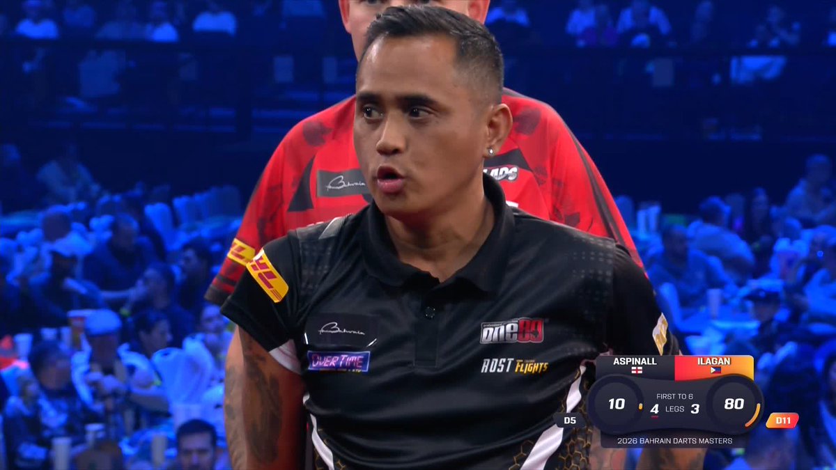 ILAGAN LEVELS! Lourence Ilagan pins D11 to level this game at 4-4... Is an upset on the cards here? 📺 #BahrainDarts | R1