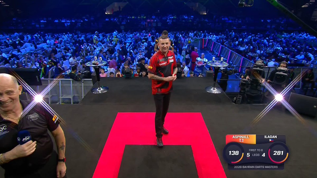 ASPINALL INTO THE LAST EIGHT! Made to work for it by Ilagan, but Nathan Aspinall gets over the line in a 6-4 victory to progress. 📺 #BahrainDarts | R1