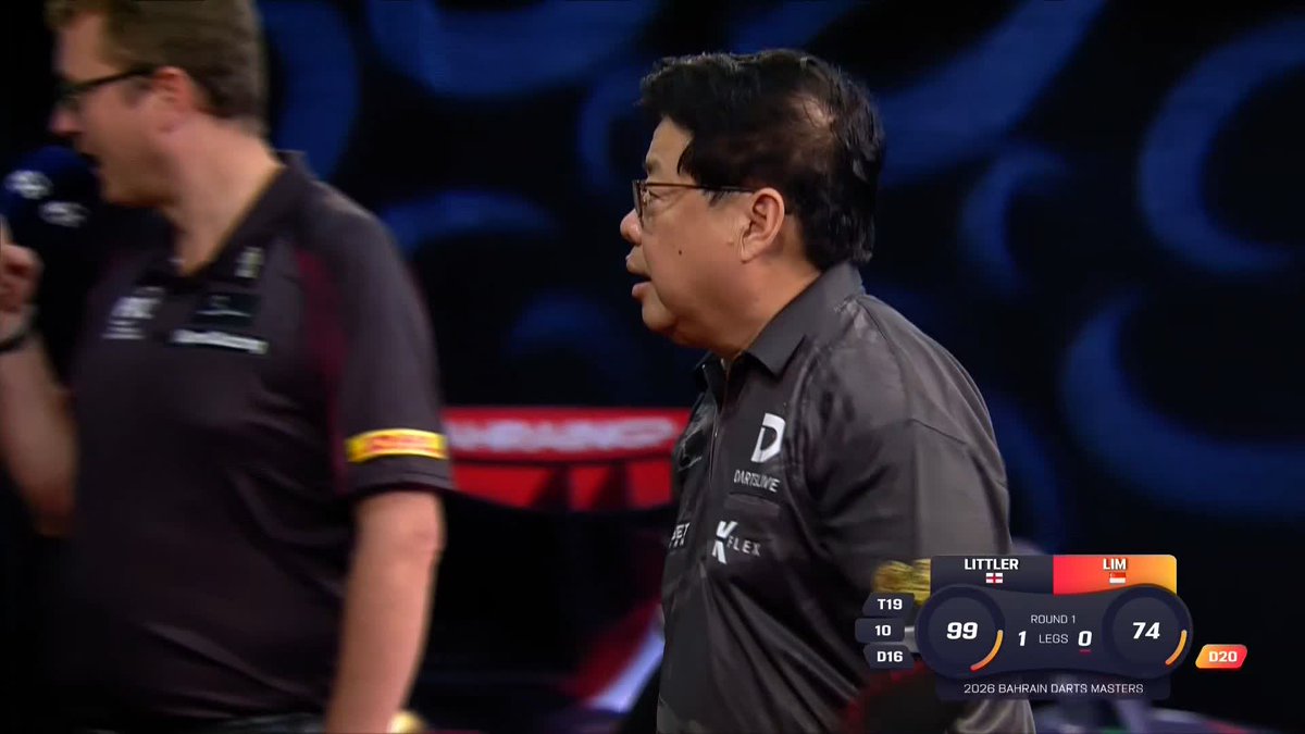 LIM LEVELS AGAINST LITTLER! Paul Lim levels up in this clash of the generations against Luke Littler! The 71-year-old converts a clinical 74 kill to open his account! 📺 #BahrainDarts | R1