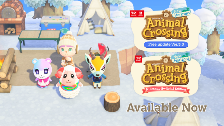 A free update for #AnimalCrossingNewHorizons is available now on #NintendoSwitch2 and #NintendoSwitch! 🎉 The 3.0 content update includes a newly built resort hotel, Slumber Island, Resetti’s Reset Service, collaboration items, and more to discover. Play now: