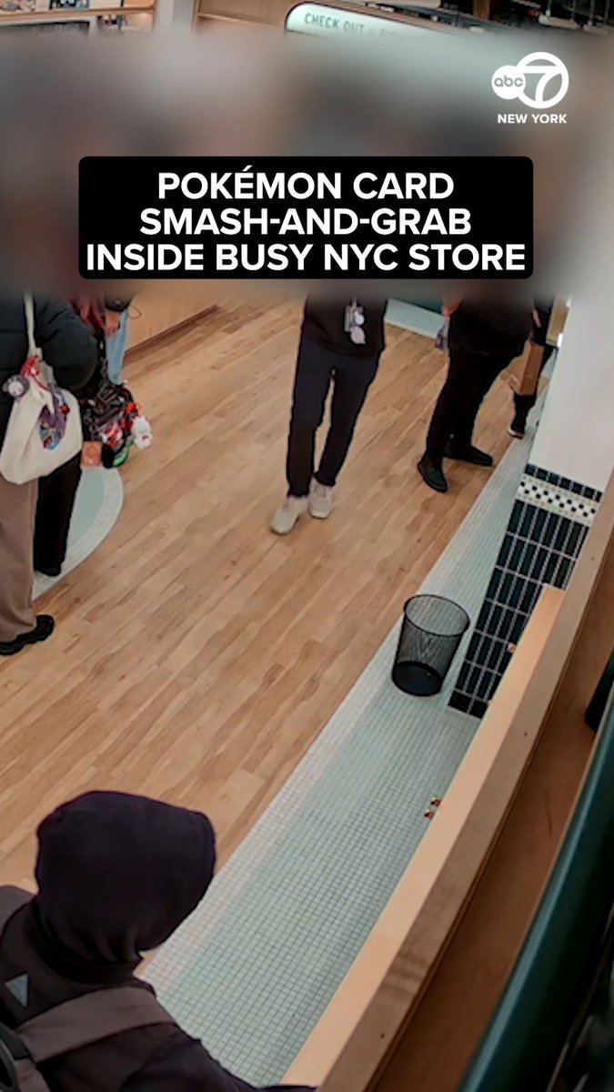 3 suspects dressed in all black, armed with a gun and hammers, ransacked at a Pokémon card store in NYC Wednesday, fleeing with over $100,000 in merchandise, cops say