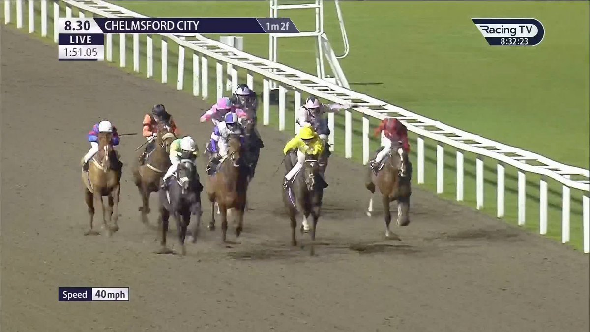 Impressive 👊 Hinchinbrooke runs right away with the finale Chelmsford City Racecourse to finally shed that maiden tag. JaneChappleHyam