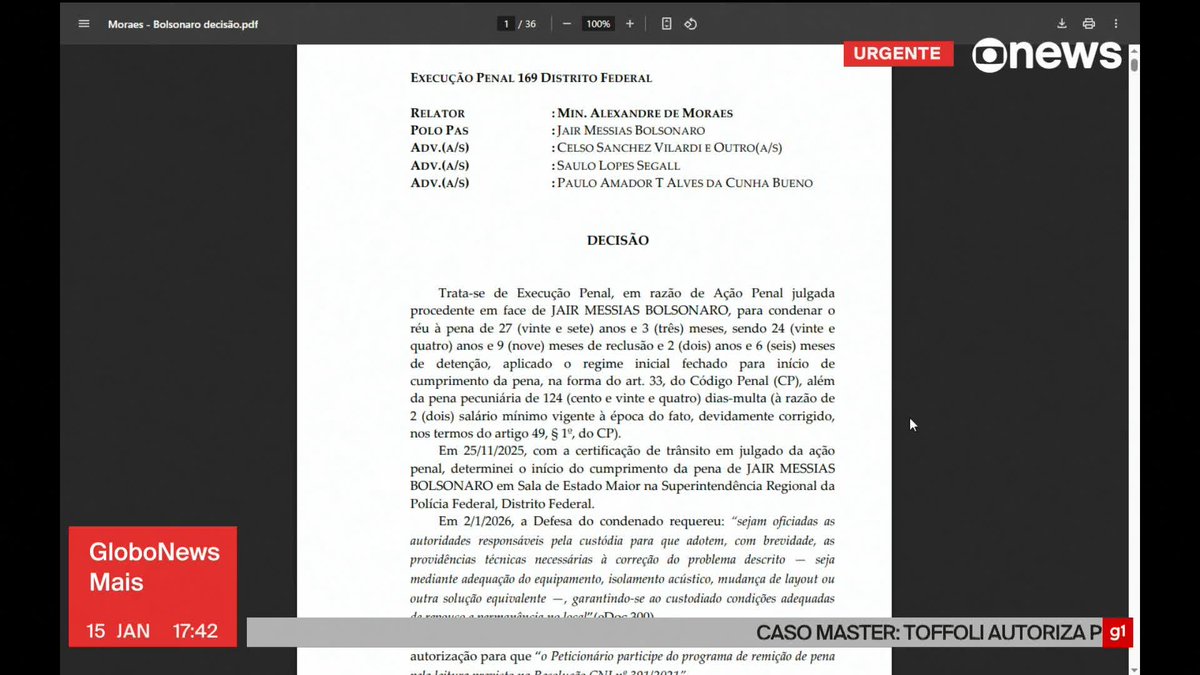 URGENTE: Moraes determina transferência de Bolsonaro para a Papudinha. ➡ Assista à #GloboNews: #GloboNewsMais