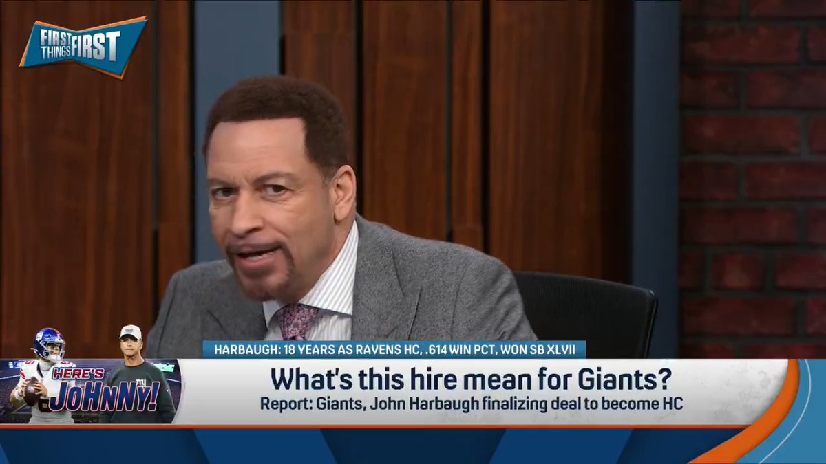 .Chris Broussard reacts to NYG hiring John Harbaugh for HC: “Everybody’s praising the Giants for hiring the guy that could not, with Lamar Jackson & Derrick Henry, make the playoffs!… That’s your king?! That’s your savior?! I don’t like it… I LOVE IT! I LOVE THIS HIRE!”