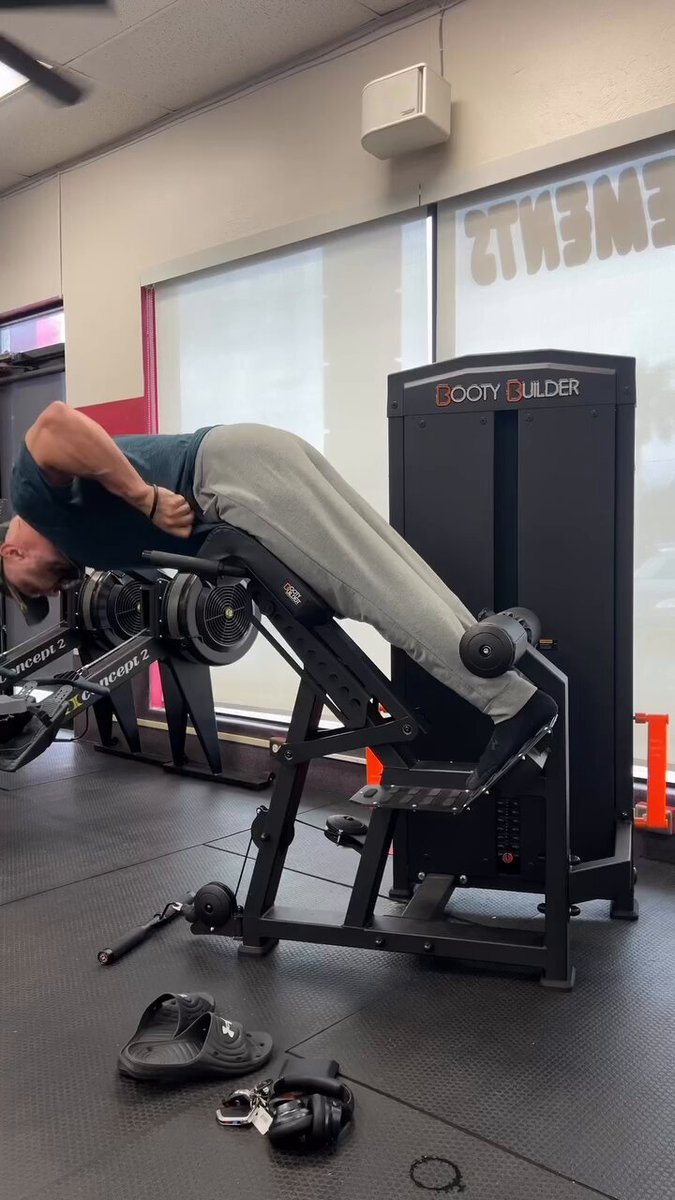 I’m going to make SURE y’all put some RESPECT on this machine’s NAME The Booty Builder 45° Extension Cable-based 45 that allows for significant overload potential Challenges the Hams/Glutes/Lower Back very well Great for those that SIT AT A DESK all day USE IT IF YOU HAVE IT