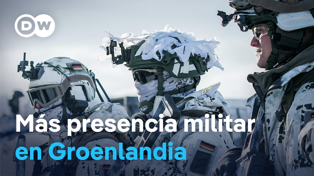 Militares europeos llegan a Groenlandia para apoyar a Dinamarca frente a ambición de EE. UU. Varios países europeos comenzaron a desplegar militares en Groenlandia. La primera ministra de Dinamarca, Mette Frederiksen, advirtió que la ambición de Estados Unidos de tomar este territorio danés del Ártico "sigue intacta". El presidente estadounidense, Donald Trump, amenazó con anexionar esa isla alegando que es vital para la seguridad de su país, ya que de no hacerlo la ocuparían Rusia o China. La Casa Blanca afirmó que está considerando comprarla, sin descartar una intervención militar en ese territorio rico en recursos minerales.