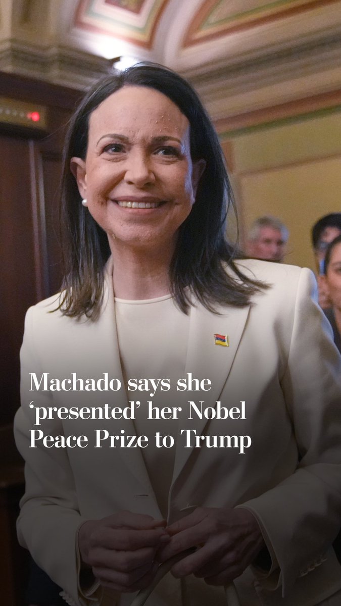 Venezuela opposition leader María Corina Machado met with President Trump in an effort to regain influence in the discussion around the future of her country. Ahead of the meeting, Machado said she planned to hand Trump her Nobel Peace Prize.