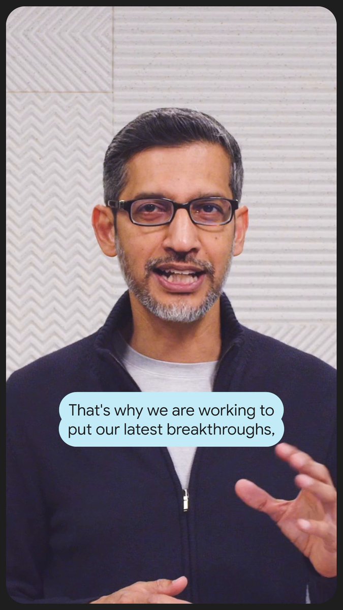 "Be as ambitious as you can possibly be." ⚡ Google CEO, Sundar Pichai, joins Google DeepMind leaders to share a message for #DevFest attendees on building with safe, scalable AI tools like Gemini and Gemma. Connect with local developers to learn, build, and innovate with a Google Developer Group near you →