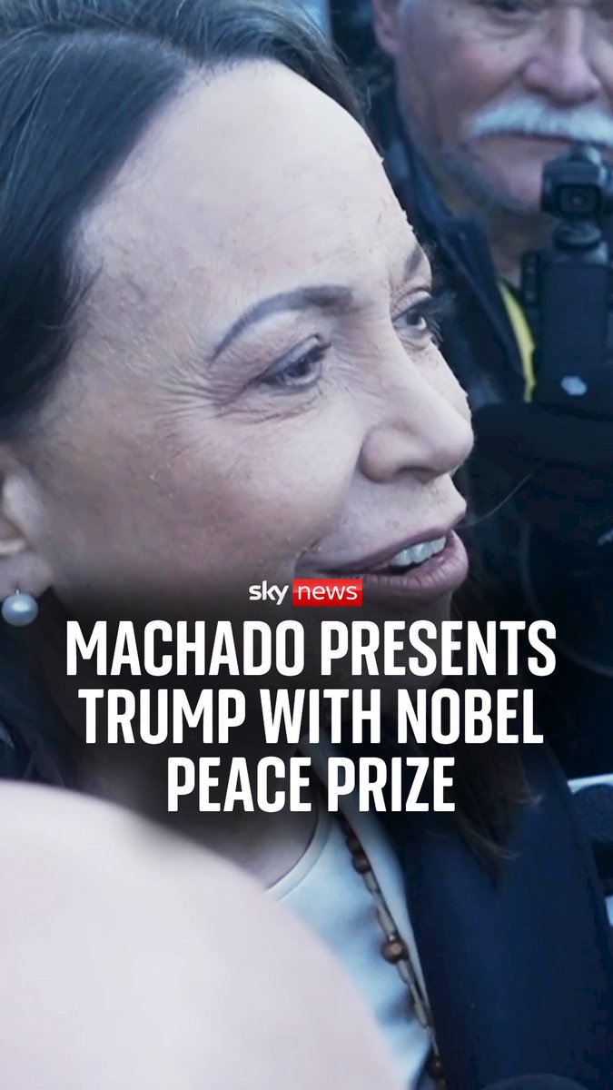 Venezuelan opposition leader Maria Corina Machado tells Sky's James Matthews that she gave Donald Trump her Nobel Peace Prize medal.