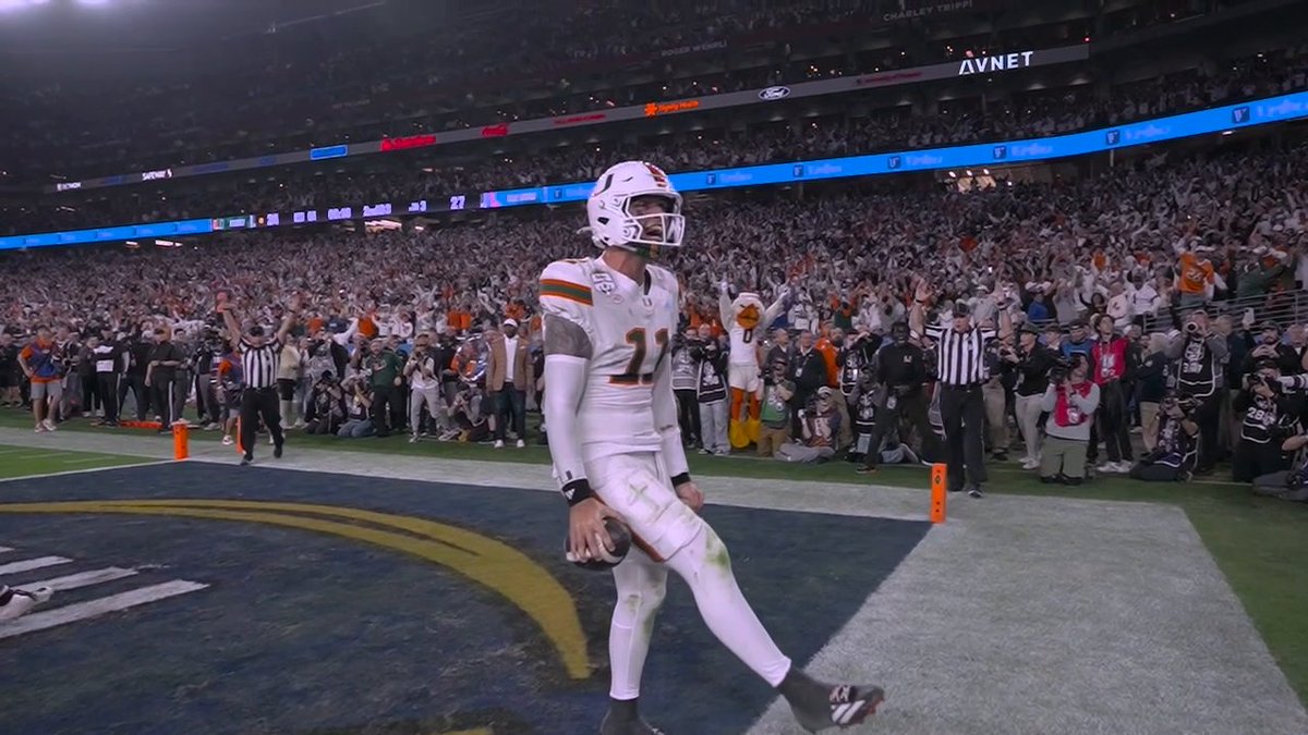 One week ago tonight ... The drive that sent the Miami Hurricanes to the National Championship 🙌