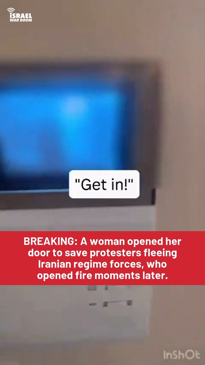 🚨BREAKING: A woman in Iran opened her door and called on several protesters to enter, saving them from the Islamic regime’s terror forces, who can be seen on the intercom firing shotguns, according to the video circulating online.