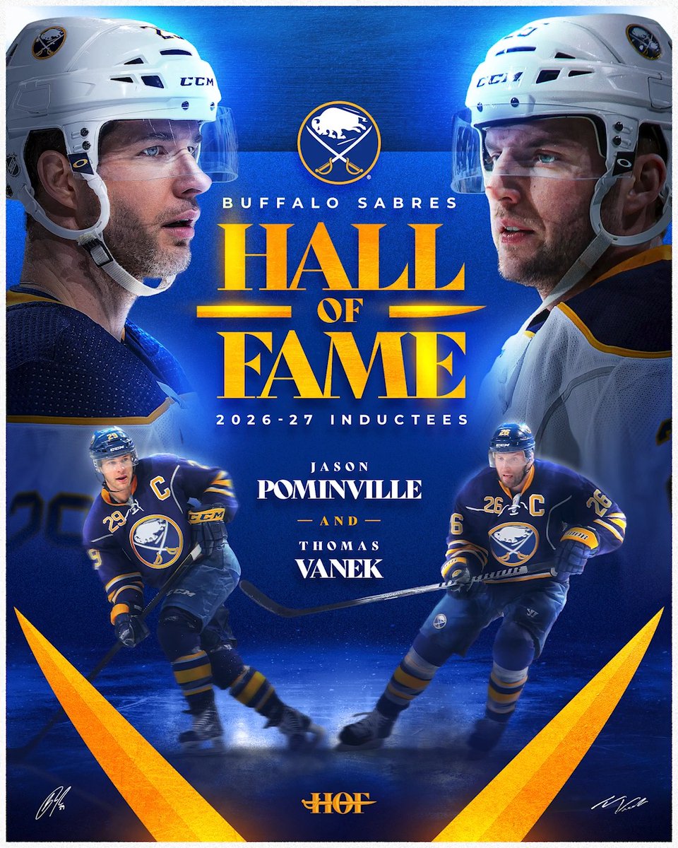 Two players who define a special generation of Sabres hockey. Congratulations to Jason Pominville and Thomas Vanek, who will be inducted next season into the Buffalo Sabres Hall of Fame! →