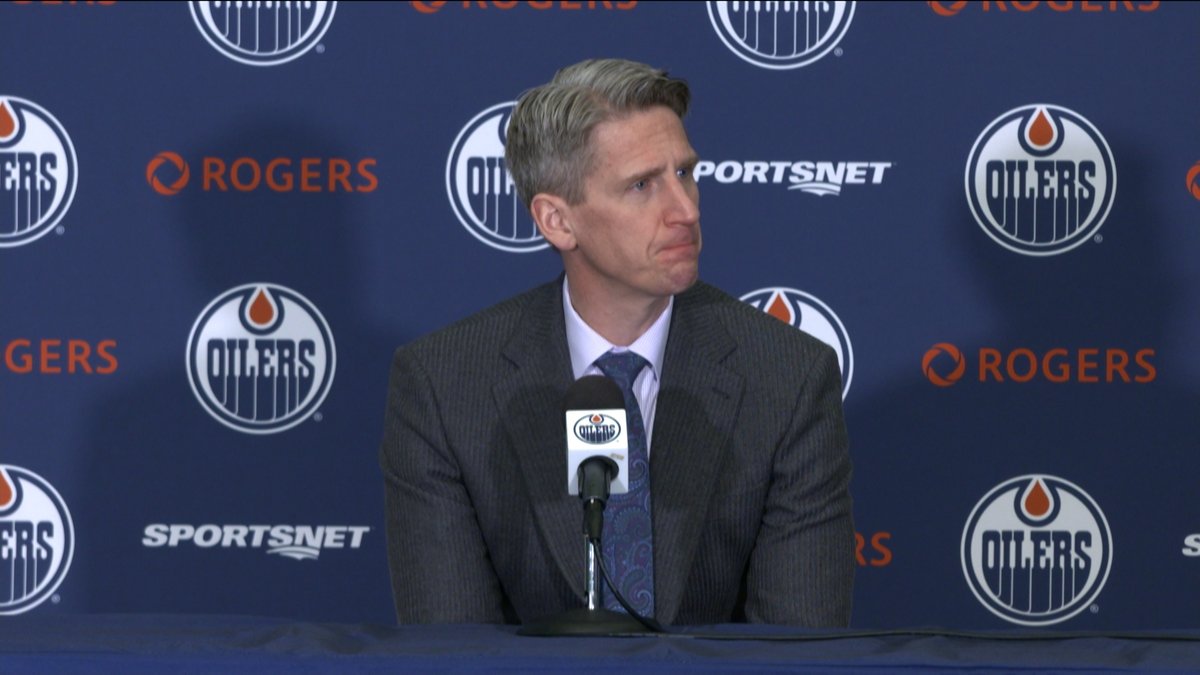 “We did pretty much everything but put the puck in the net.” Coach Knobluach provides post-game comments after the #Oilers 1-0 loss. Enterprise | #LetsGoOilers