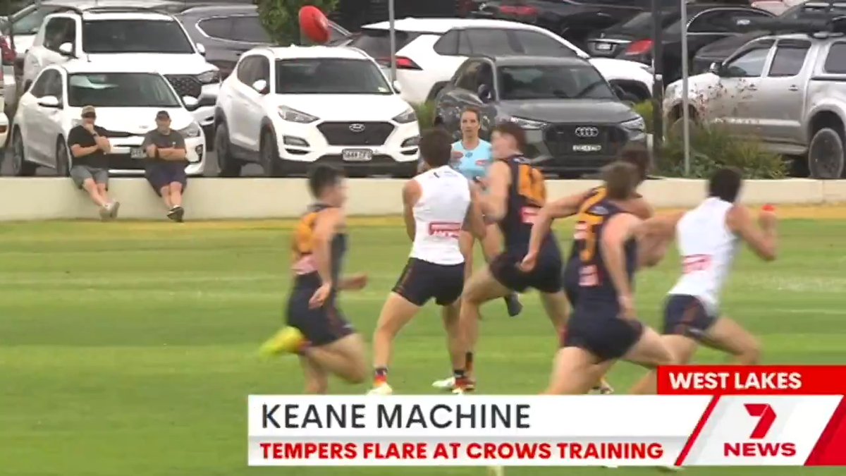 There has been some unfriendly fire at West Lakes in a heated session for the Crows.