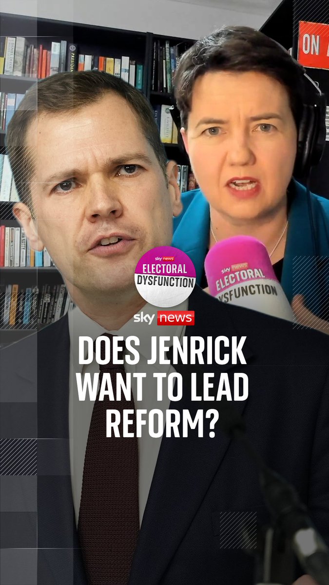 ‘He’s not going to be leader of Reform’, says Ruth Davidson after Robert Jenrick defected to the party from the Conservatives. Listen to Beth Rigby, Harriet Harman and Ruth discuss where Jenrick will fit into his new party on #ElectoralDysfunction. 🔗