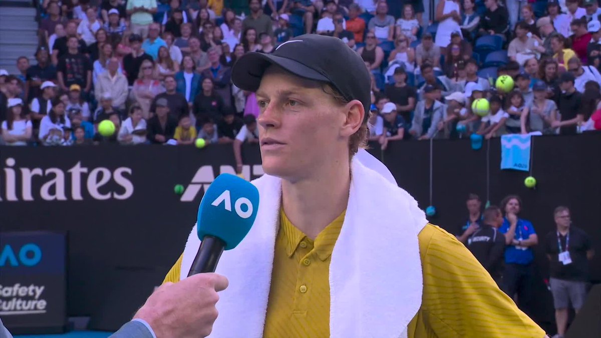 Sealing the W in style 👊 Jannik Sinner gets it done in a 10-point tiebreak against FAA! Wide World of Sports • ESPN • TNT Sports • WOWOWテニス • #AO26
