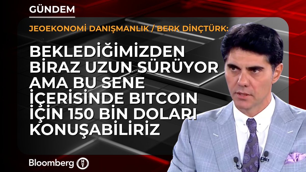 Jeoekonomi Danışmanlık Makro Stratejisi Berk Dinçtürk: 📍 Enerji depolama noktasında Bitcoin önemli bir role sahip 📍 Beklediğimizden biraz uzun sürüyor ama bu sene içerisinde Bitcoin için 150 bin doları konuşabiliriz