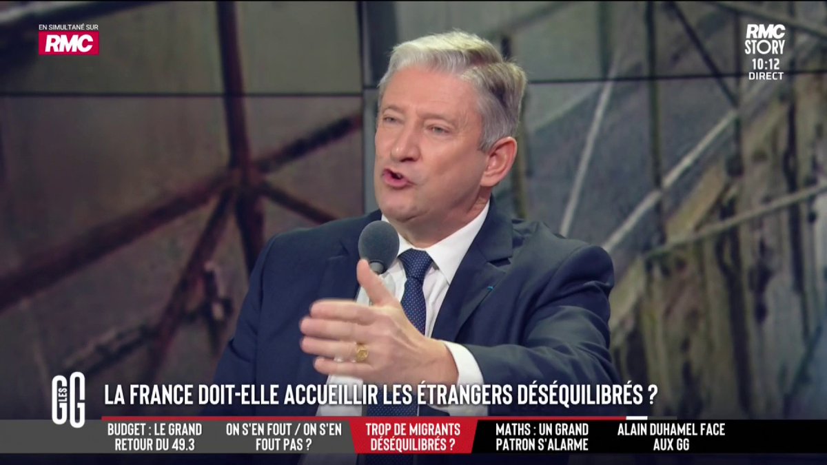 🤔 Faut-il accorder des titres de séjour aux déséquilibrés ? 🗣️ Emmanuel de Villiers : "Le résumé c'est : 'Barjots du monde entier, venez en France, vous êtes chez vous !'. Qu'est-ce qu'on dit aux victimes de tous ces tarés qu'on accueille au lieu de leur botter le c*l ?" #GGRMC