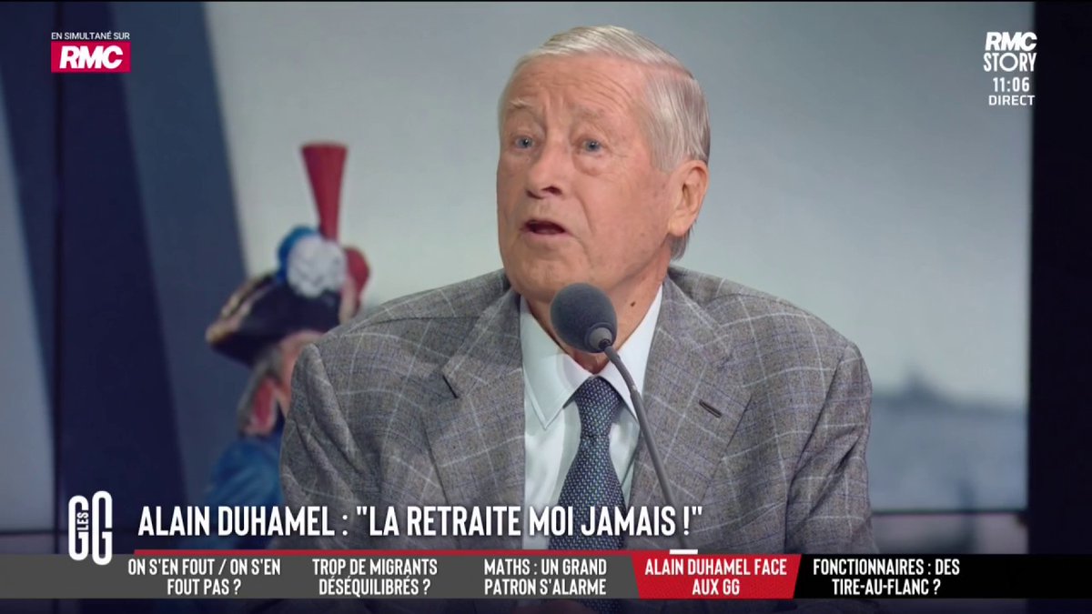 🎬 Alain Duhamel s'arrêtera-t-il un jour ? 🗣️ "Je ne connais pas d'interview sur ma vie privée. Parce que je n'ai pas envie de parler de moi comme personne, j'ai envie d'être jugé comme professionnel." #GGRMC