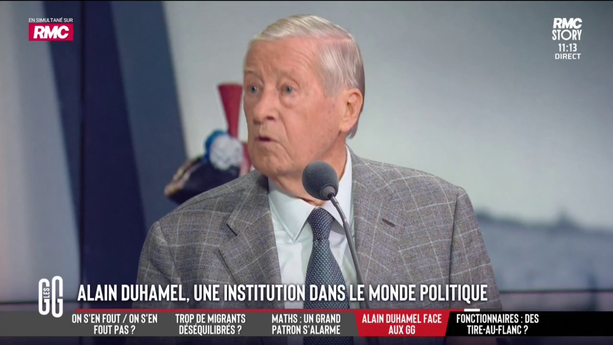 🗣️ Alain Duhamel : "Marine Le Pen, je ne l'aime pas !" 🗣️ "Je la trouve antipathique. Je n'aime pas les idées de Jean-Luc Mélenchon, mais lui il est vraiment cultivé, contrairement à Marine Le Pen." #GGRMC