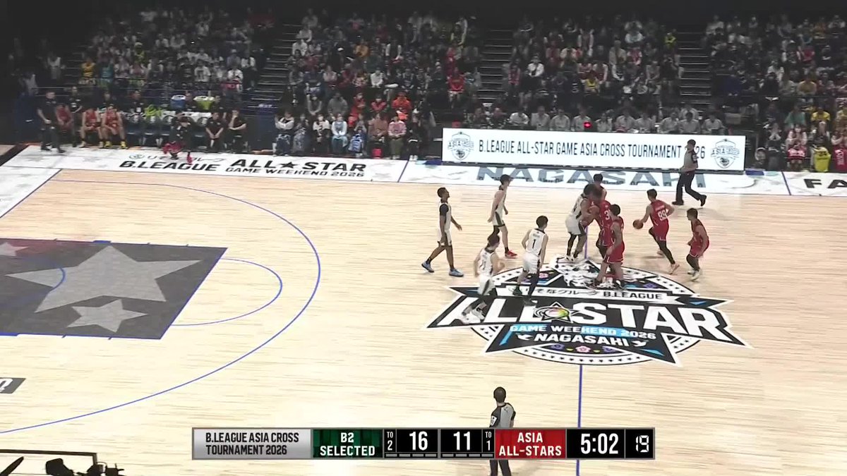 「おおっとなんだこれは？」 Bリーグアジアオールスターズ"集団攻撃作戦"大成功😂 🔽バスケットLIVEで観戦📡 #Bリーグオールスター #Bリーグ #りそなグループ
